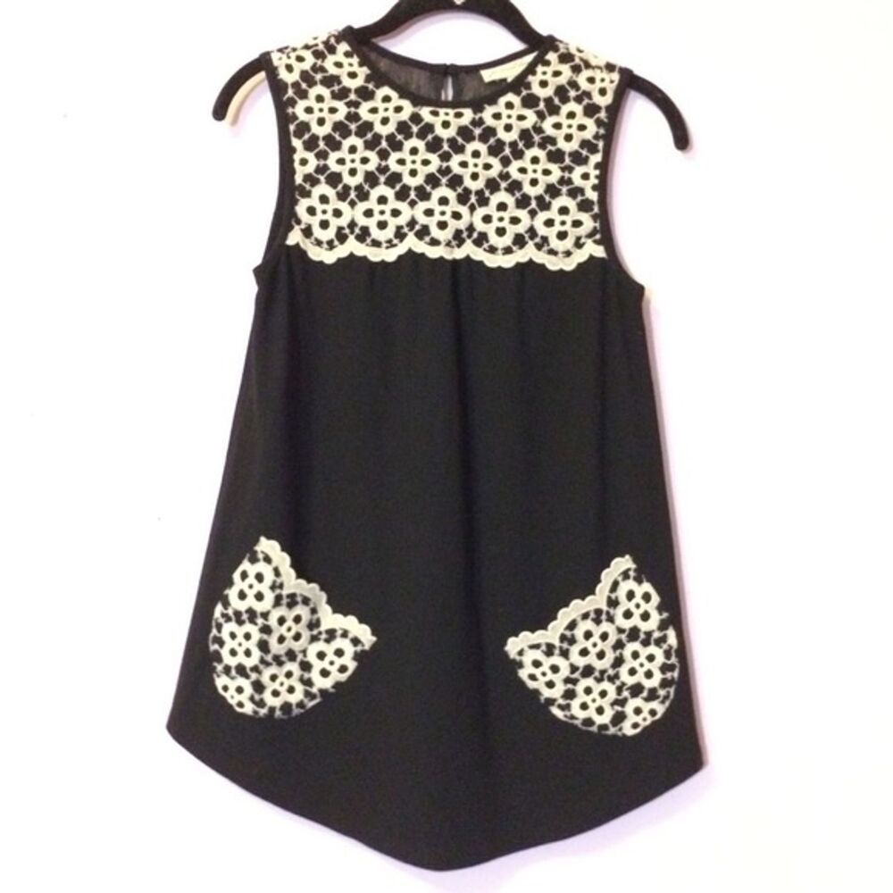Y2K Babydoll Top Jovovich Hawk Sleeveless Wool Blend Eyelet Cottage Size 0
